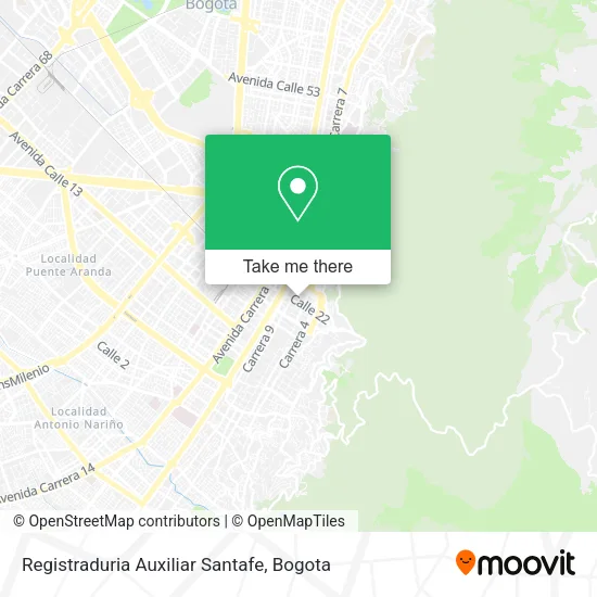 Mapa de Registraduria Auxiliar Santafe