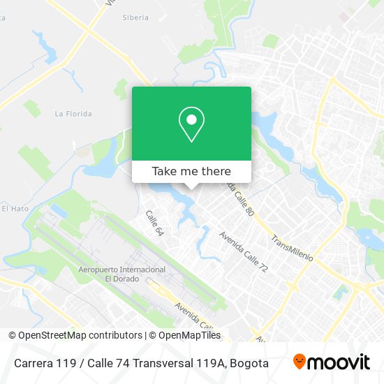 Mapa de Carrera 119 / Calle 74 Transversal 119A