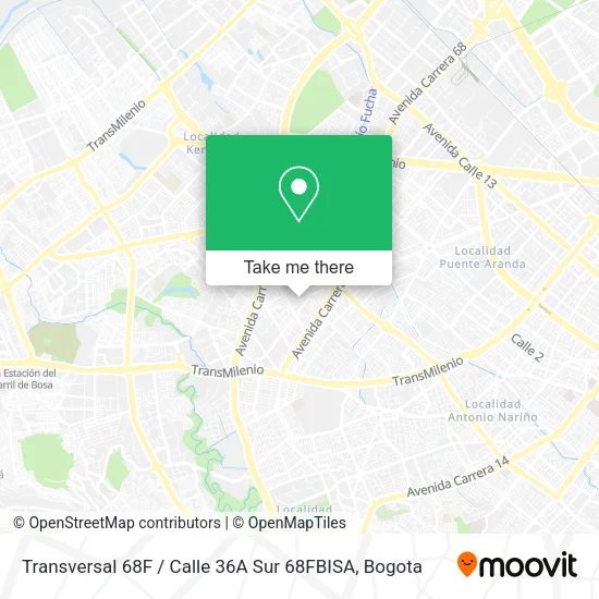 Mapa de Transversal 68F / Calle 36A Sur 68FBISA