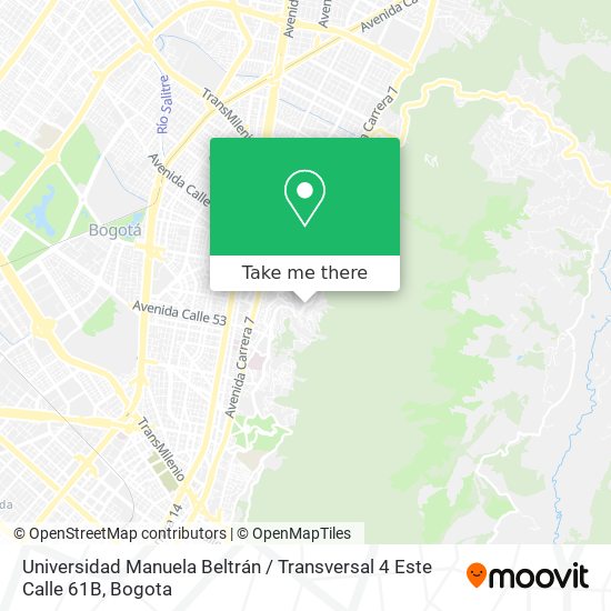 Universidad Manuela Beltrán / Transversal 4 Este Calle 61B map