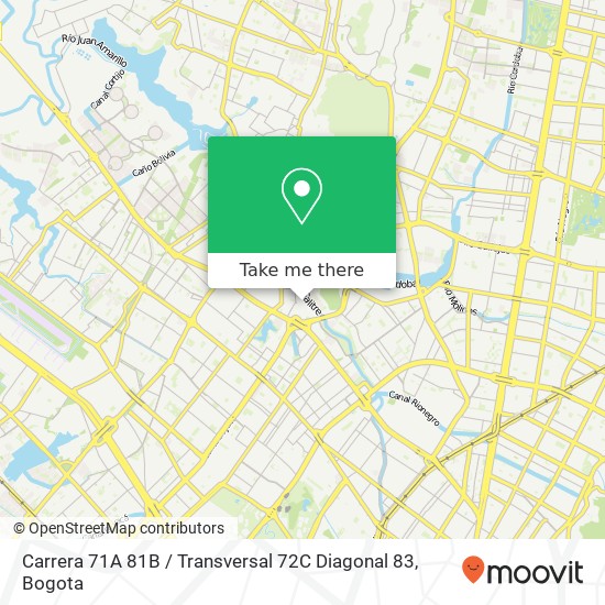 Mapa de Carrera 71A 81B / Transversal 72C Diagonal 83