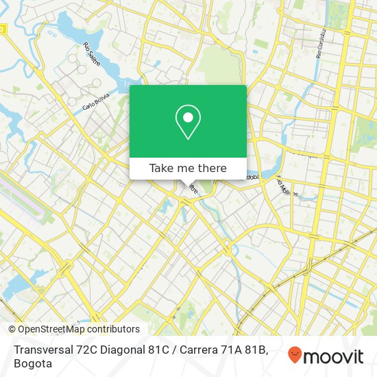 Transversal 72C Diagonal 81C / Carrera 71A 81B map