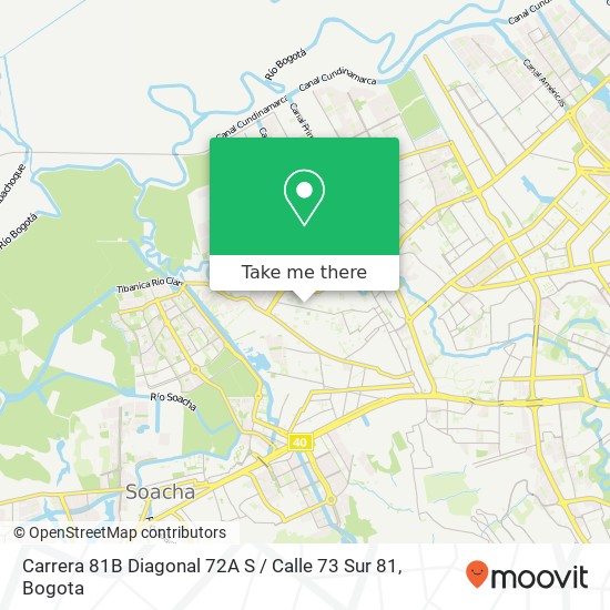 Mapa de Carrera 81B Diagonal 72A S / Calle 73 Sur 81