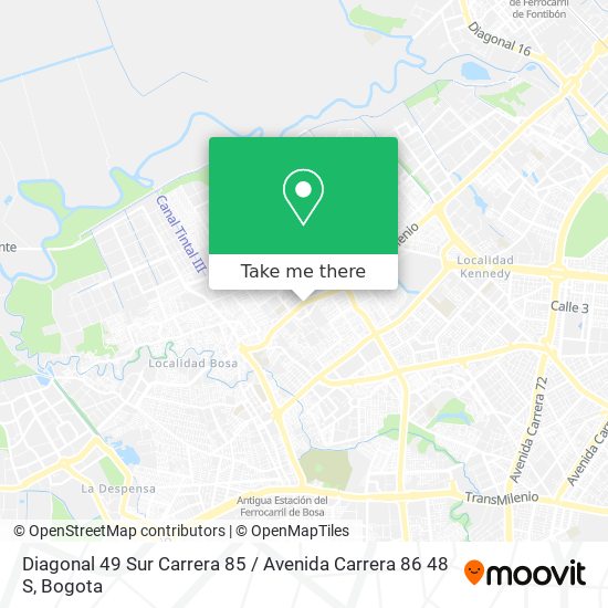 Diagonal 49 Sur Carrera 85 / Avenida Carrera 86 48 S map