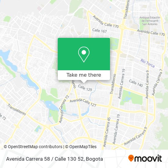 Avenida Carrera 58 / Calle 130 52 map