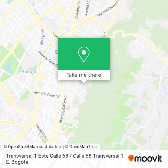 Transversal 1 Este Calle 68 / Calle 68 Transversal 1 E map