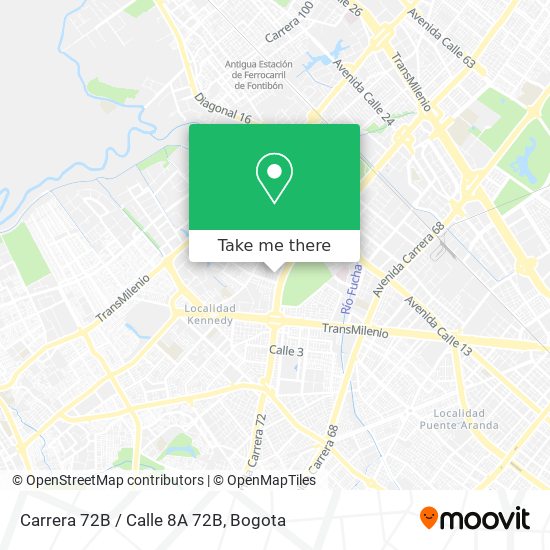 Mapa de Carrera 72B / Calle 8A 72B