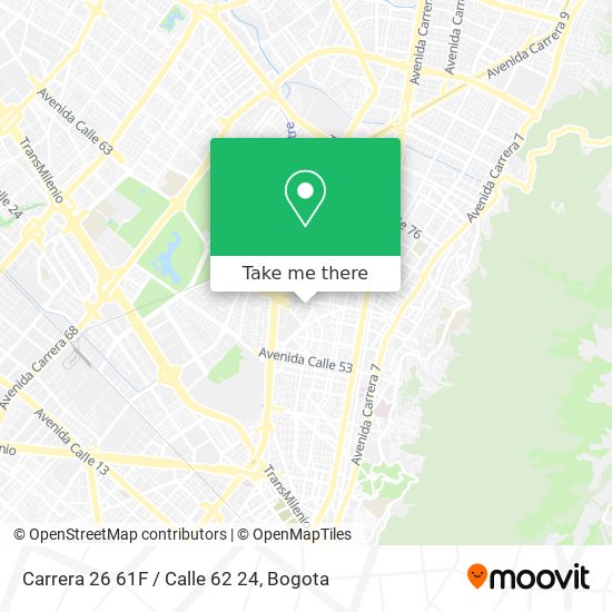 Mapa de Carrera 26 61F / Calle 62 24