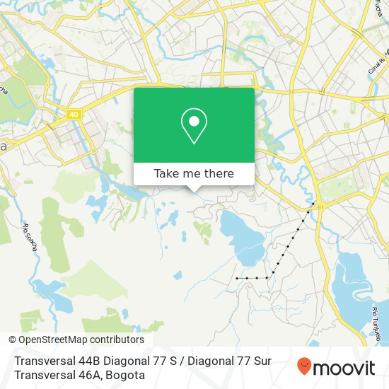 Mapa de Transversal 44B Diagonal 77 S / Diagonal 77 Sur Transversal 46A