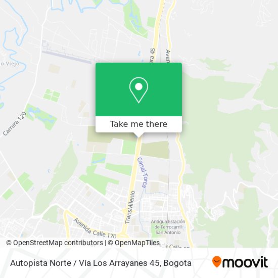 Autopista Norte / Vía Los Arrayanes 45 map