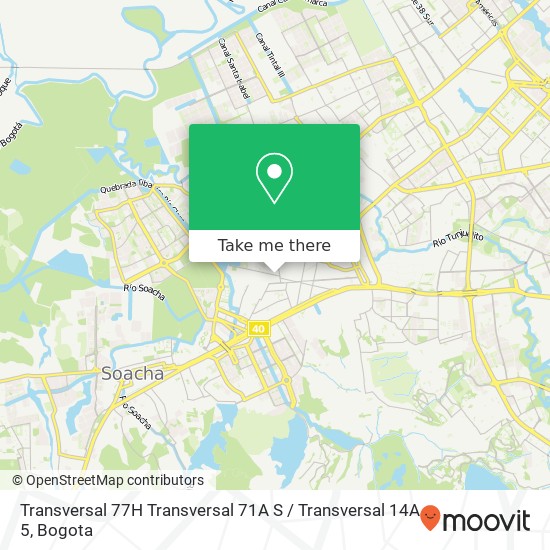 Mapa de Transversal 77H Transversal 71A S / Transversal 14A 5