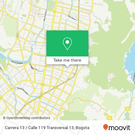 Mapa de Carrera 13 / Calle 119 Transversal 13