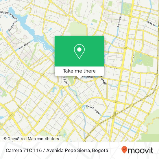 Carrera 71C 116 / Avenida Pepe Sierra map