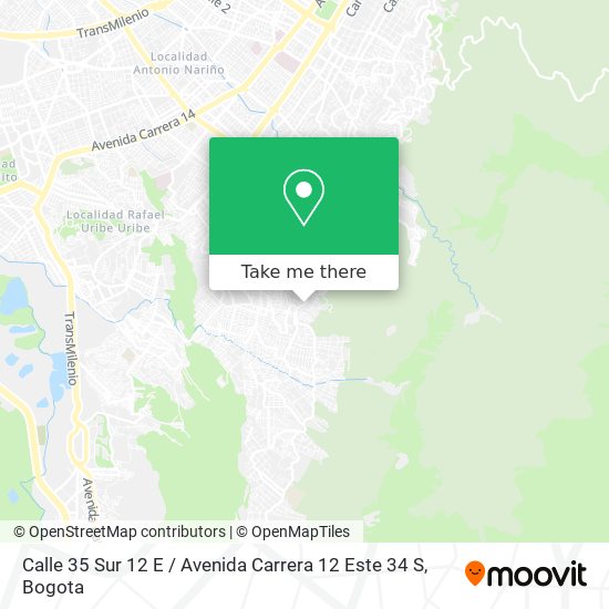 Calle 35 Sur 12 E / Avenida Carrera 12 Este 34 S map