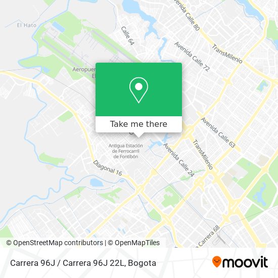 Mapa de Carrera 96J / Carrera 96J 22L