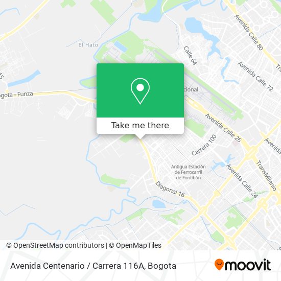 Mapa de Avenida Centenario / Carrera 116A