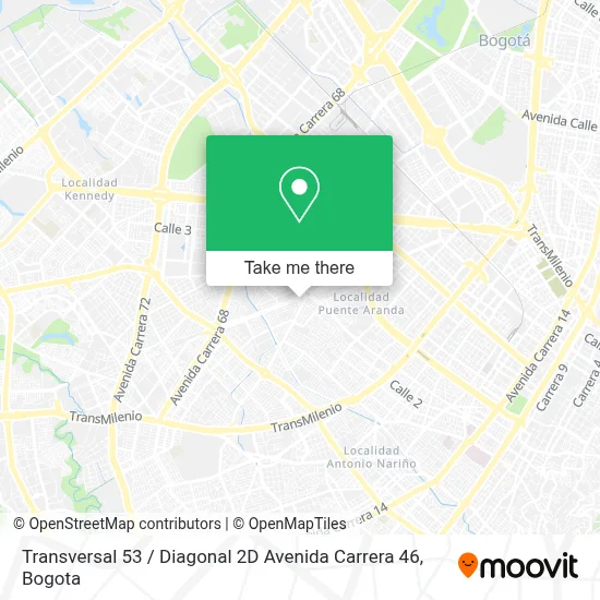Transversal 53 / Diagonal 2D Avenida Carrera 46 map