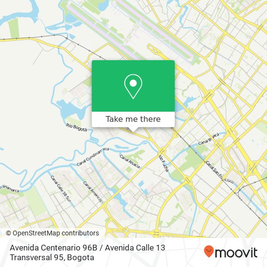 Mapa de Avenida Centenario 96B / Avenida Calle 13 Transversal 95