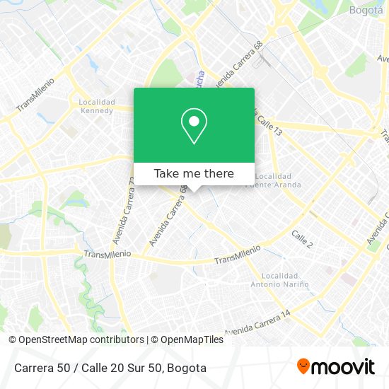 Carrera 50 / Calle 20 Sur 50 map