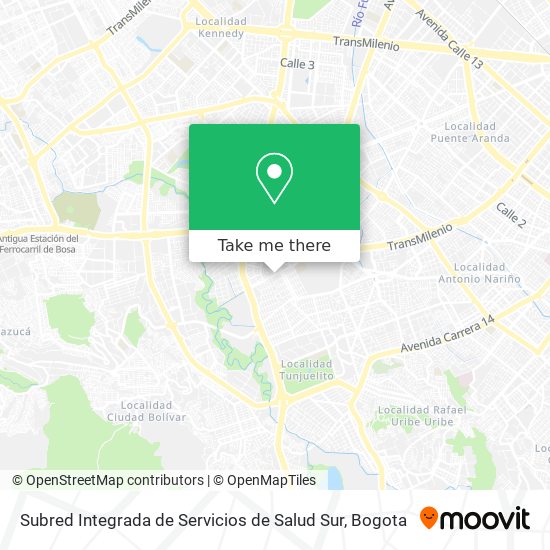Subred Integrada de Servicios de Salud Sur map
