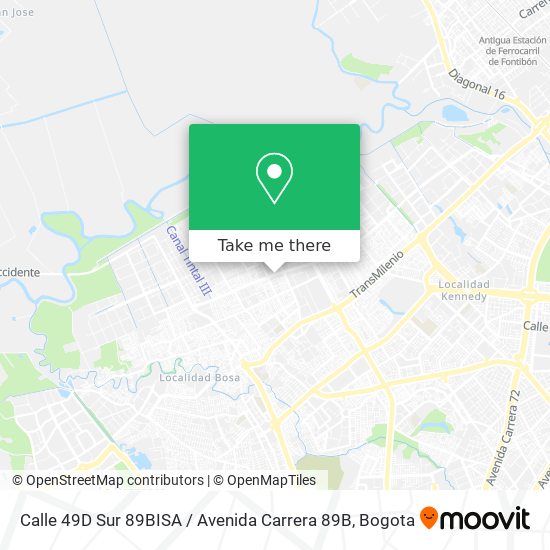 Calle 49D Sur 89BISA / Avenida Carrera 89B map