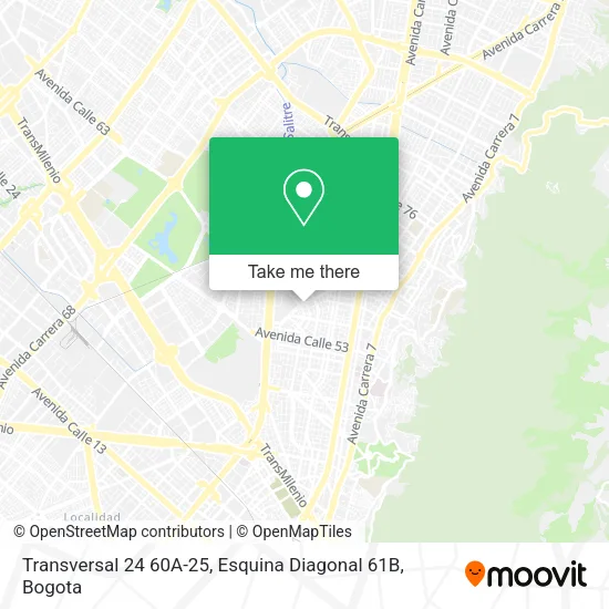 Mapa de Transversal 24 60A-25, Esquina Diagonal 61B