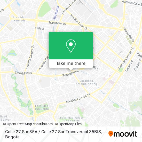 Mapa de Calle 27 Sur 35A / Calle 27 Sur Transversal 35BIS