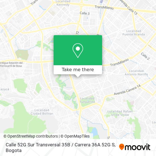 Calle 52G Sur Transversal 35B / Carrera 36A 52G S map