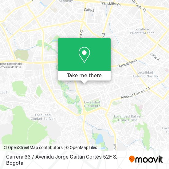 Mapa de Carrera 33 / Avenida Jorge Gaitán Cortés 52F S