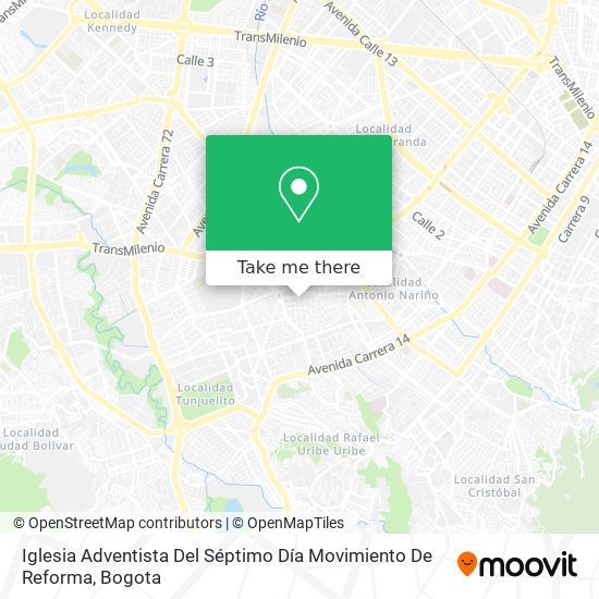 How to get to Iglesia Adventista Del Séptimo Día Movimiento De Reforma in  Tunjuelito by SITP or Transmilenio?