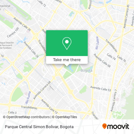 Parque Central Simon Bolivar map