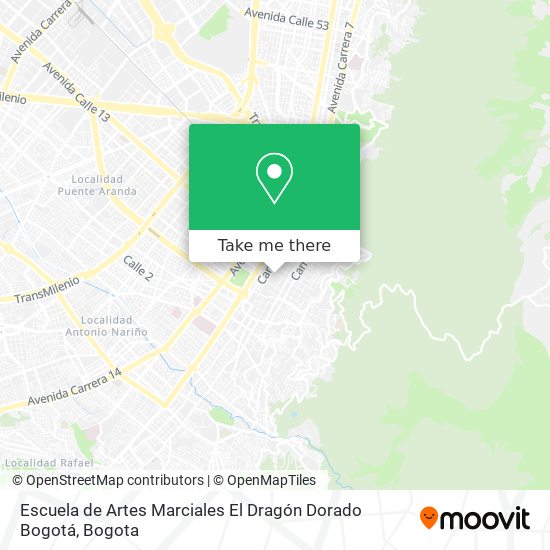 Escuela de Artes Marciales El Dragón Dorado Bogotá map