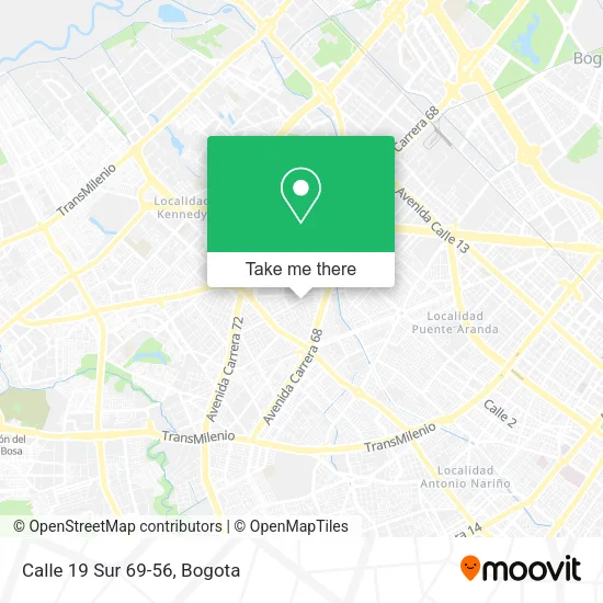 Mapa de Calle 19 Sur 69-56