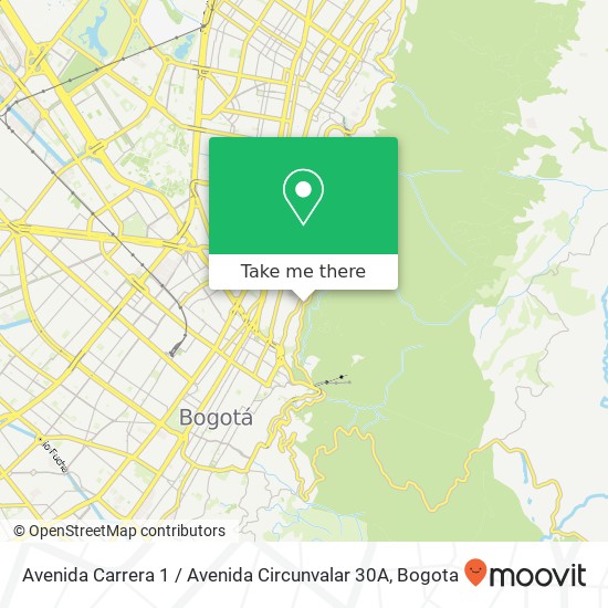 Avenida Carrera 1 / Avenida Circunvalar 30A map
