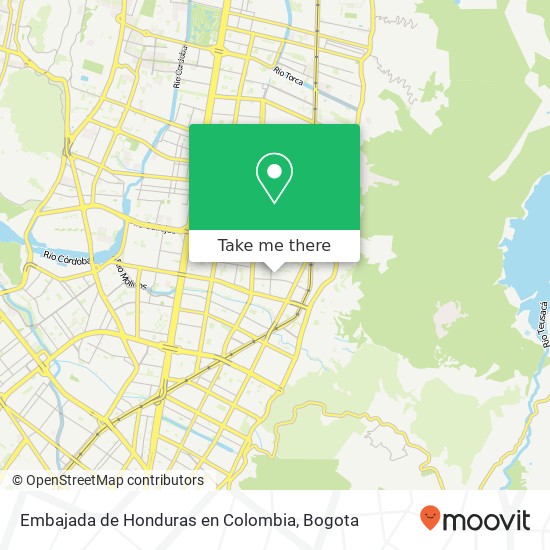 Embajada de Honduras en Colombia map