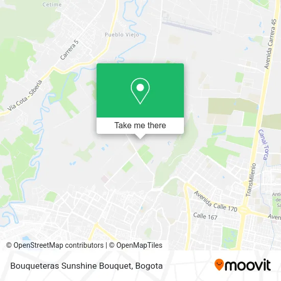 Bouqueteras Sunshine Bouquet map