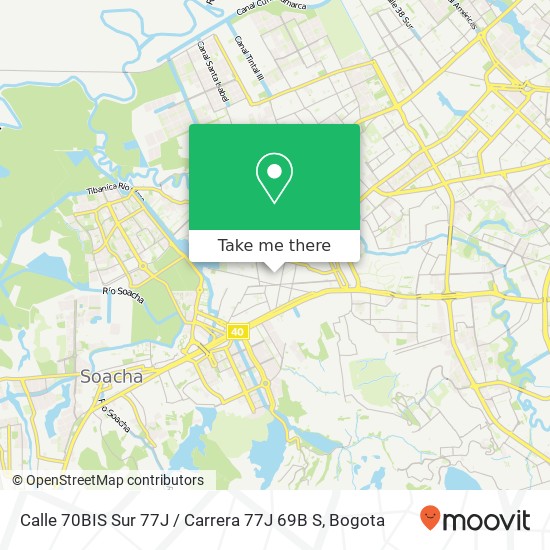 Calle 70BIS Sur 77J / Carrera 77J 69B S map