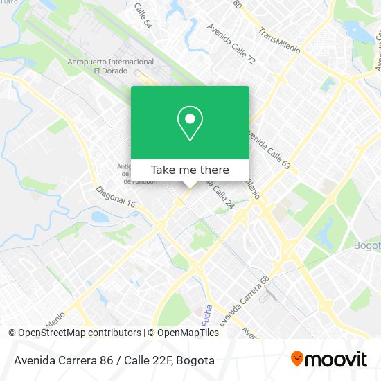 Mapa de Avenida Carrera 86 / Calle 22F