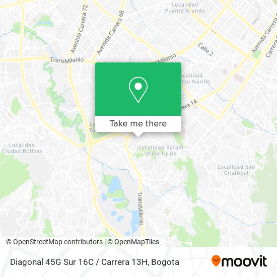 Mapa de Diagonal 45G Sur 16C / Carrera 13H