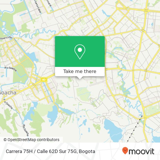 Mapa de Carrera 75H / Calle 62D Sur 75G