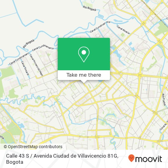 Mapa de Calle 43 S / Avenida Ciudad de Villavicencio 81G