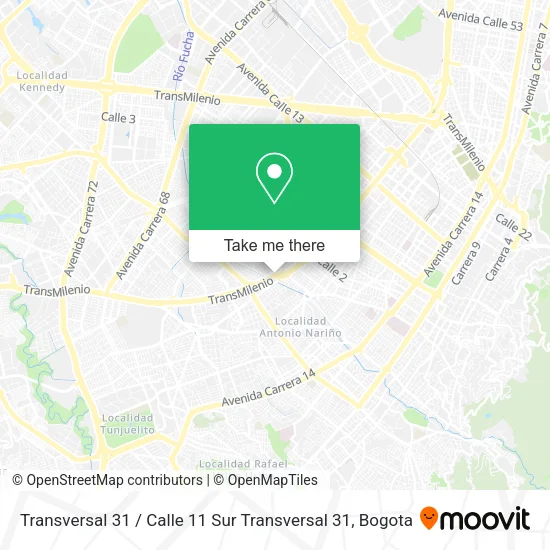 Mapa de Transversal 31 / Calle 11 Sur Transversal 31
