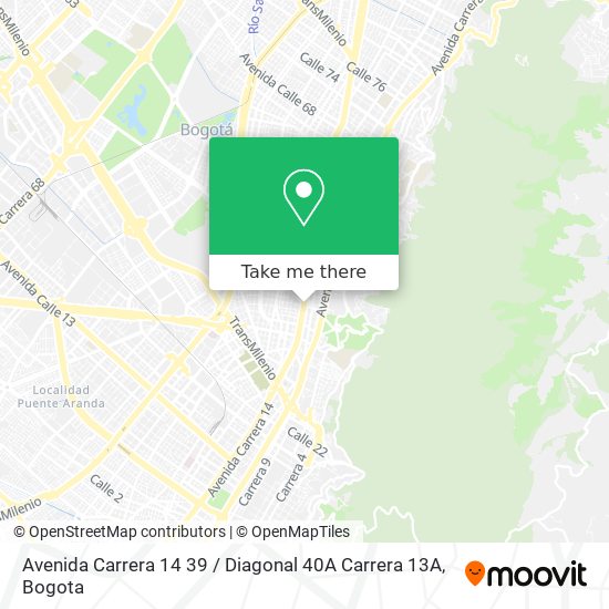 Mapa de Avenida Carrera 14 39 / Diagonal 40A Carrera 13A