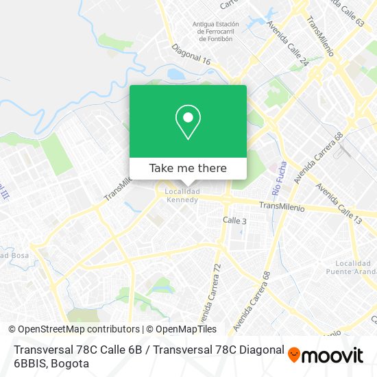 Mapa de Transversal 78C Calle 6B / Transversal 78C Diagonal 6BBIS
