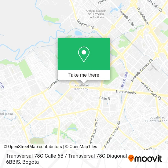 Mapa de Transversal 78C Calle 6B / Transversal 78C Diagonal 6BBIS