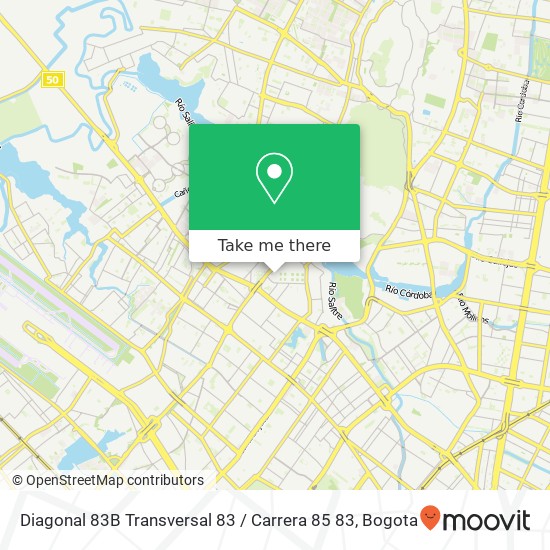 Mapa de Diagonal 83B Transversal 83 / Carrera 85 83