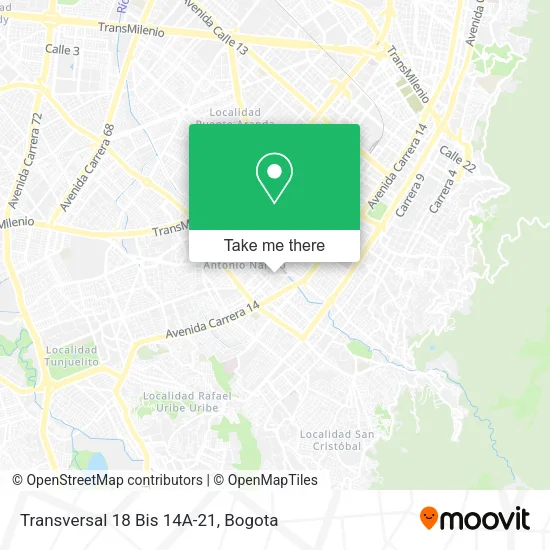 Mapa de Transversal 18 Bis 14A-21