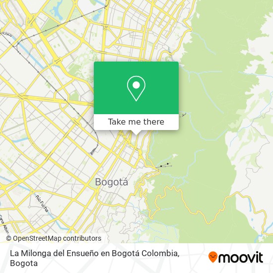 Mapa de La Milonga del Ensueño en Bogotá Colombia