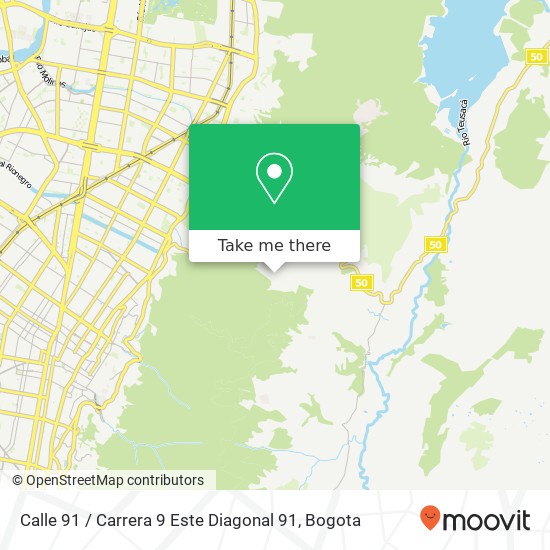Mapa de Calle 91 / Carrera 9 Este Diagonal 91