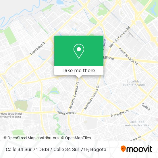 Calle 34 Sur 71DBIS / Calle 34 Sur 71F map
